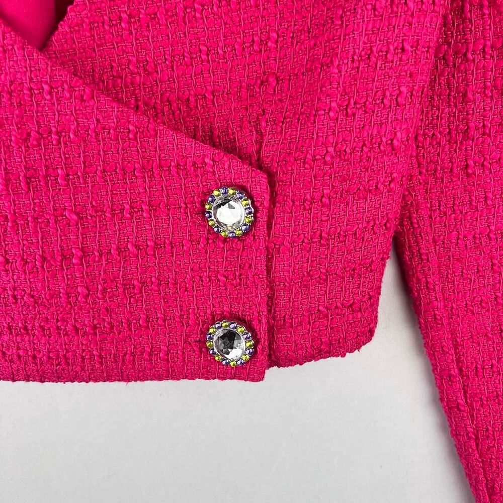 ZARA Tweed Structured Crop Blazer Size Small NWT - Picture 4 of 13